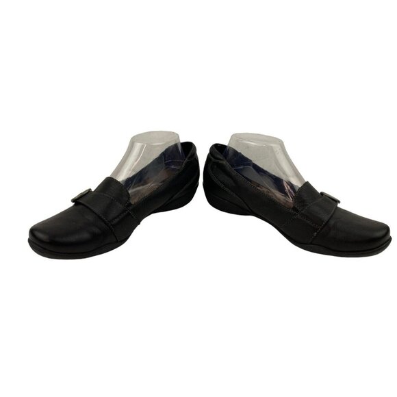 Taos Uppity 13718 Shoe Womens Size 9 Black Leather Comfort Slip On Loafer Buckle - Picture 9 of 14